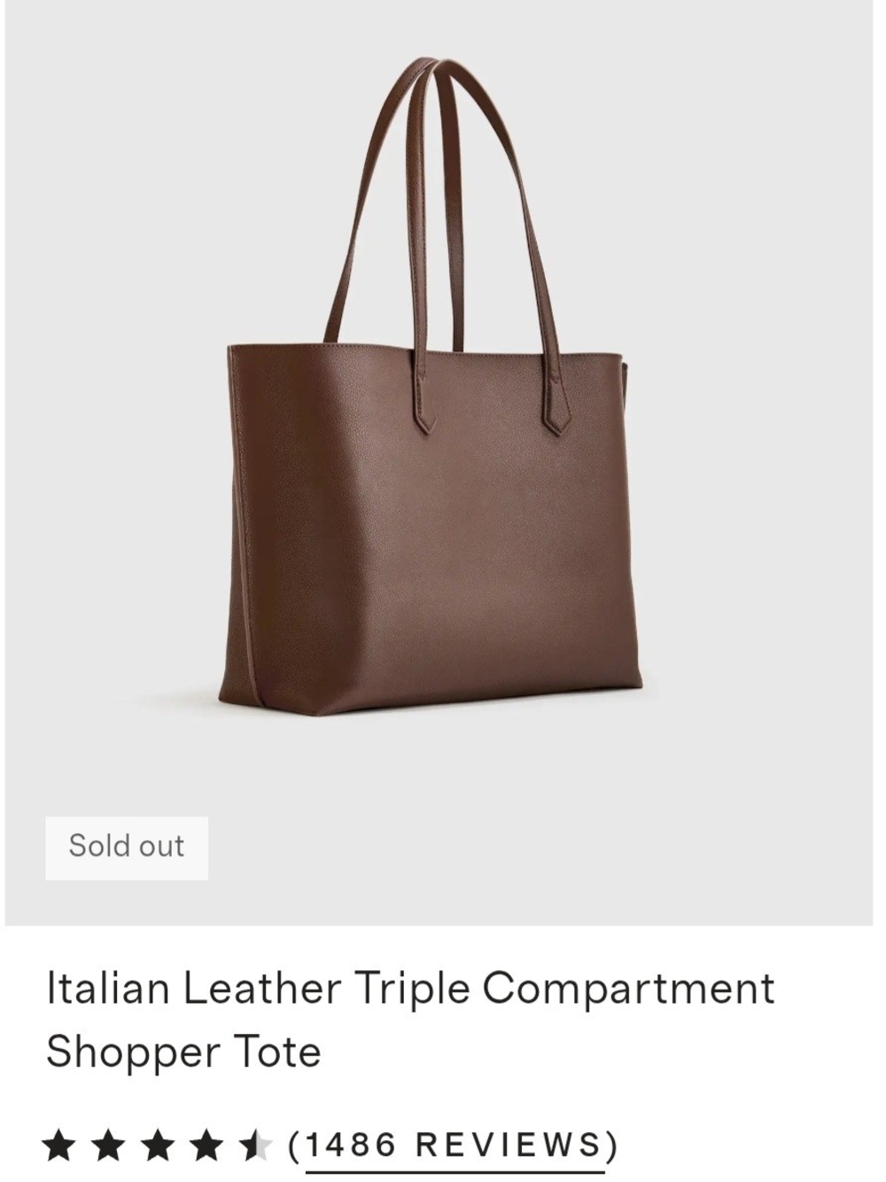 Quince Italian Leather Shopper Tote in Brown